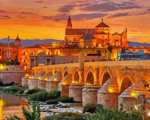 Cordoba Spain At Sunset paint by numbers