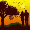 Couple Silhouette paint by numbers