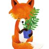 Cute Fox And Zamioculcas paint by numbers