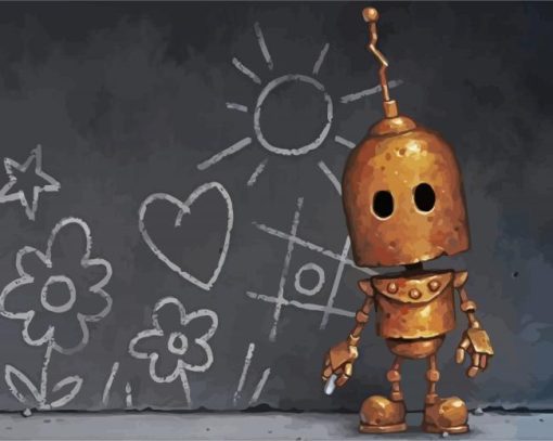 Cute Robot paint by numbers