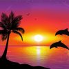 Dolphin In Sunset paint by numbers