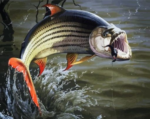 Fishing Tigerfish Art paint by numbers