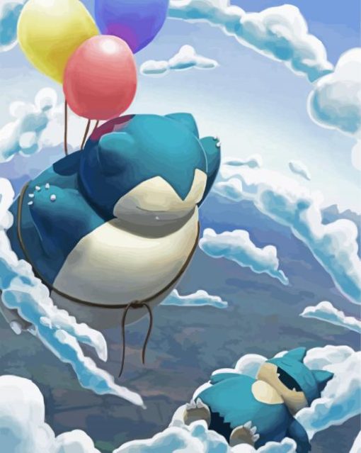 Flying Snorlax paint by numbers