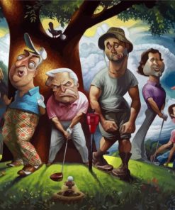 Funny Golfers paint by numbers