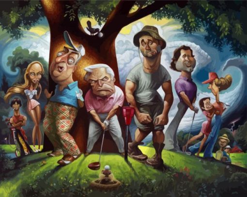 Funny Golfers paint by numbers