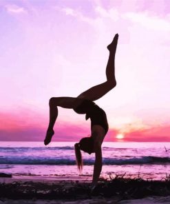 Gymnastic Girl At Sunset paint by number