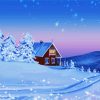 House Snow Winter Landscape paint by number