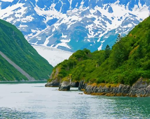 Kenai Fjords Alaska paint by number