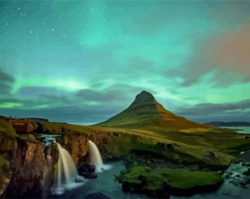 kirkjufell Mountain paint by number