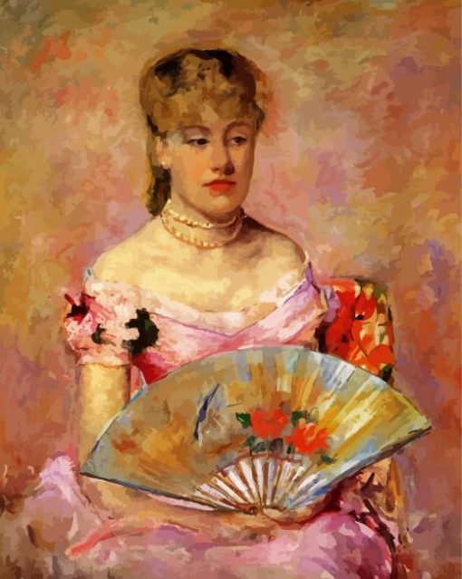 Mary Cassatt Lady With A Fan paint by numbers