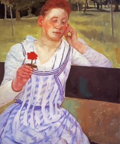 Mary Cassatt Woman With A Red Zinnia paint by numbers