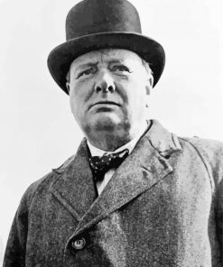 Monochrome Winston Churchill paint by number