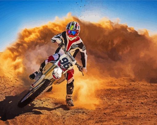 Motocross Race paint by number