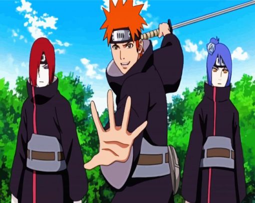 Nagato And Konan And Yahiko Characters paint by numbers