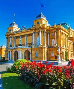 National Theatre In Croatia Zagreb paint by number