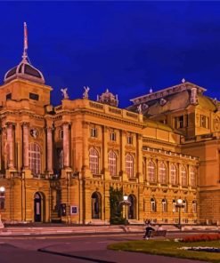 National Theatre Zagreb At Night paint by number