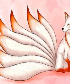 Nine Tailed Fox Kitsune paint by number