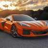 Orange Chevrolet Corvette paint by numbers