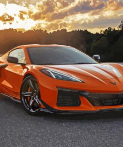 Orange Chevrolet Corvette paint by numbers