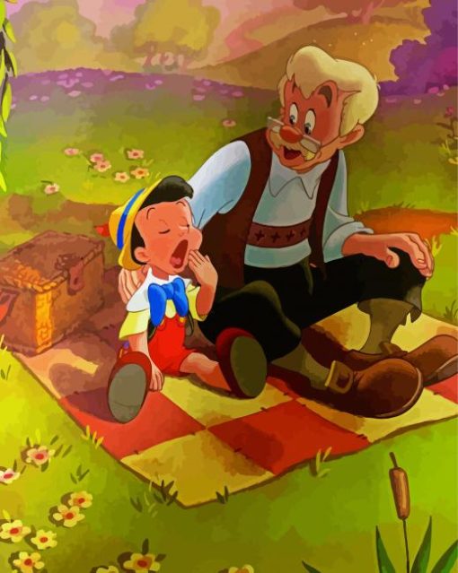 Pinocchio And Geppeto paint by number