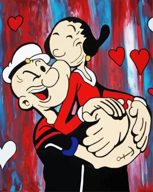 Popeye And Olive Couple paint by number