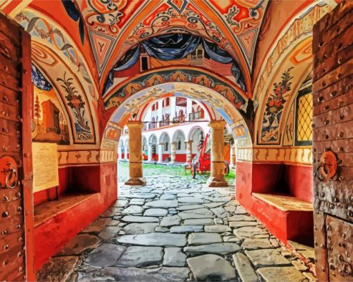 Rila Monastery Bulgaria paint by number