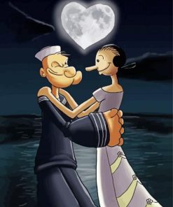 Romantic Popeye And Olive paint by number