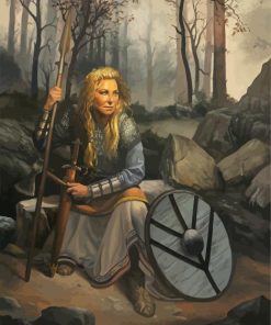 Shield Maiden Viking paint by number