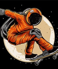 Skateboarder Astronaut paint by number