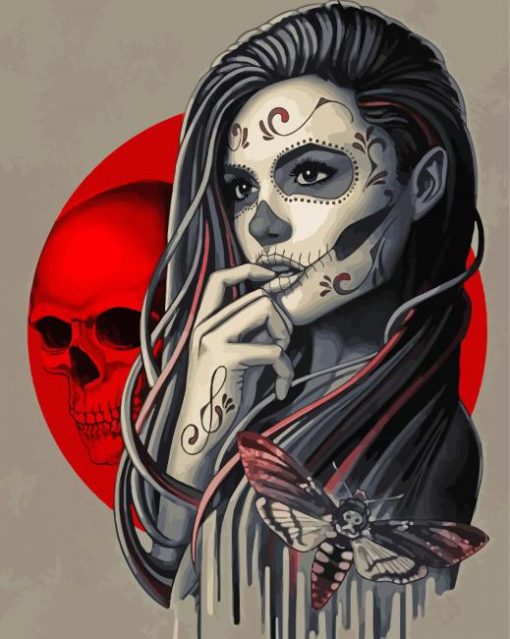 Skull Lady paint by numbers