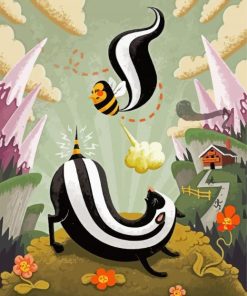 Skunk Illustration Art paint by number