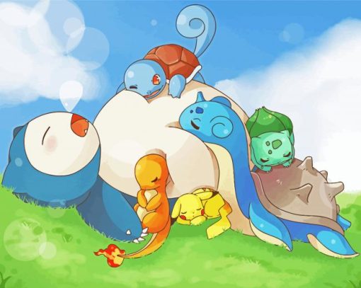 Sleepy Pokemons paint by number