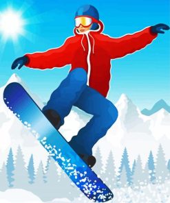 Snowboarding Illustration paint by number