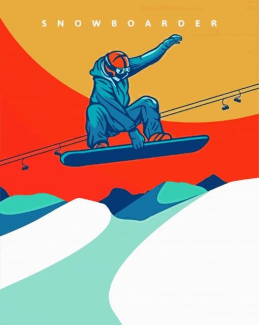 Snowboarding Illustration paint by number