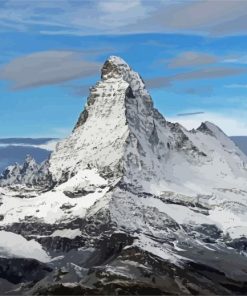 Snowy Mountain Matterhorn Zermatt paint by numbers