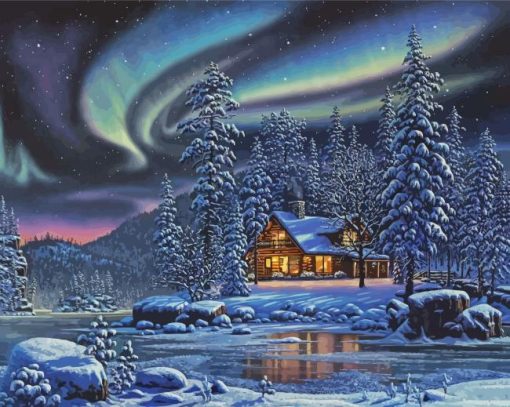 Snowy Night paint by number