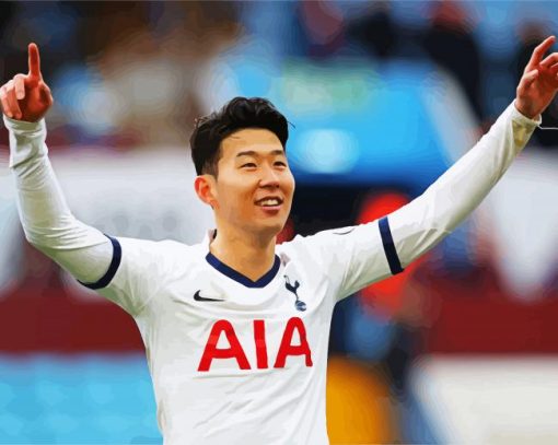 Son Heung Min South Korean Soccer Player paint by numbers