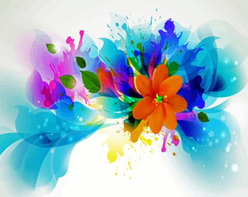 Splatter Flower paint by number