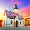 St Mark's Church Zagreb paint by number