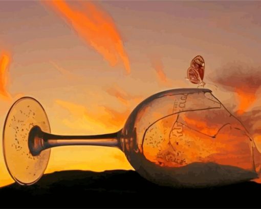 Sunset And Broken Glass paint by number