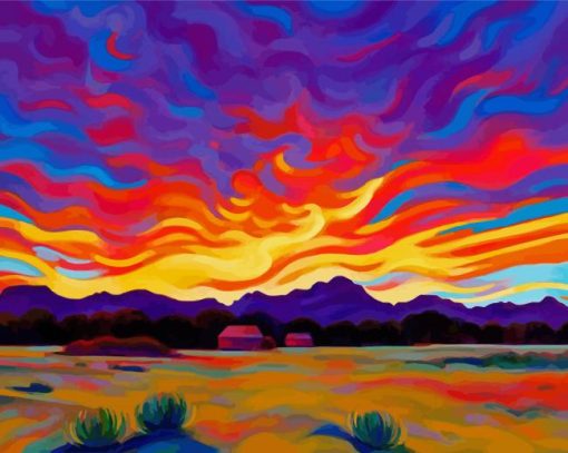 Sunset Landscape paint by numbers