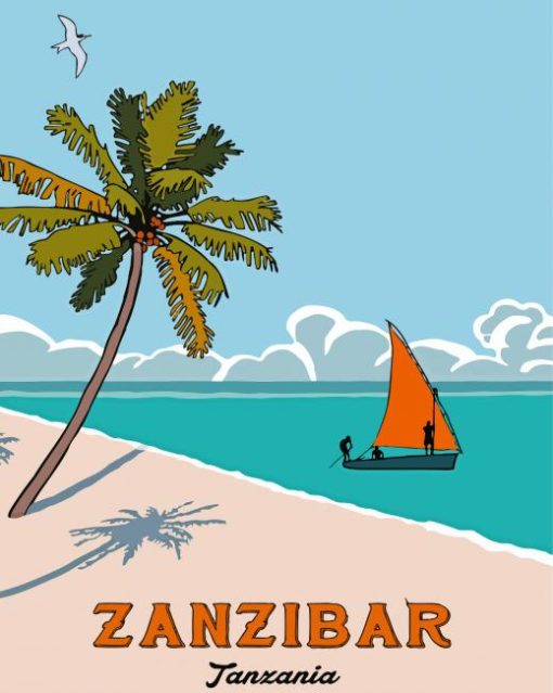 Tanzania Zanzibar Poster paint by number