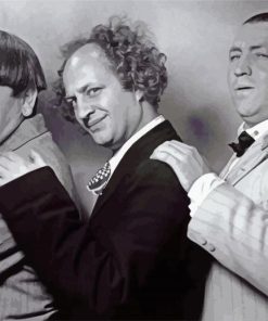 The Three Stooges Black And White paint by number