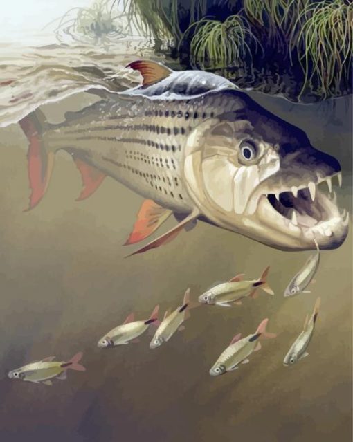 Tigerfish Underwater Art paint by number