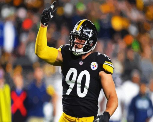 Tj Watt Pittsburgh Steelers paint by number