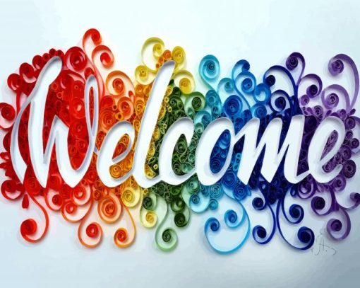 Welcome Colorful Quote paint by number