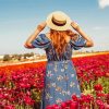 Woman In A Field Of Flowers paint by number