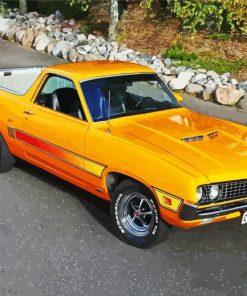 Yellow Ford Ranchero paint by number