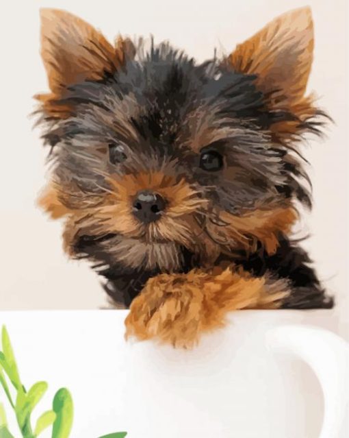 Yorkie Puppy paint by number