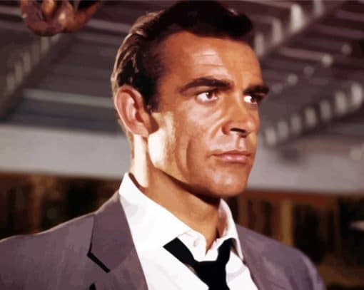 Young Sean Connery James Bond Character paint by number